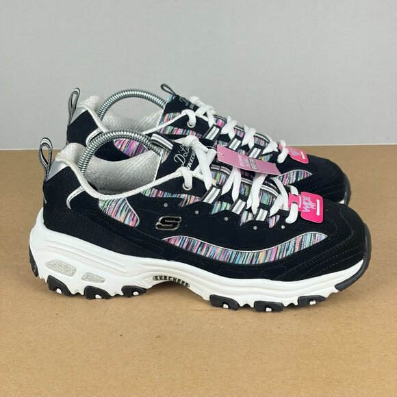 Skechers D'Lites Interlude Walking Shoes Womens 7.5 Wide Suede Multicolor - Picture 3 of 10